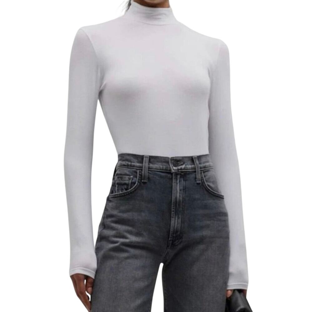 Majestic Filatures Deluxe Teeshirt Soft Touch White Mock Neck Layer Size 5 (XL)